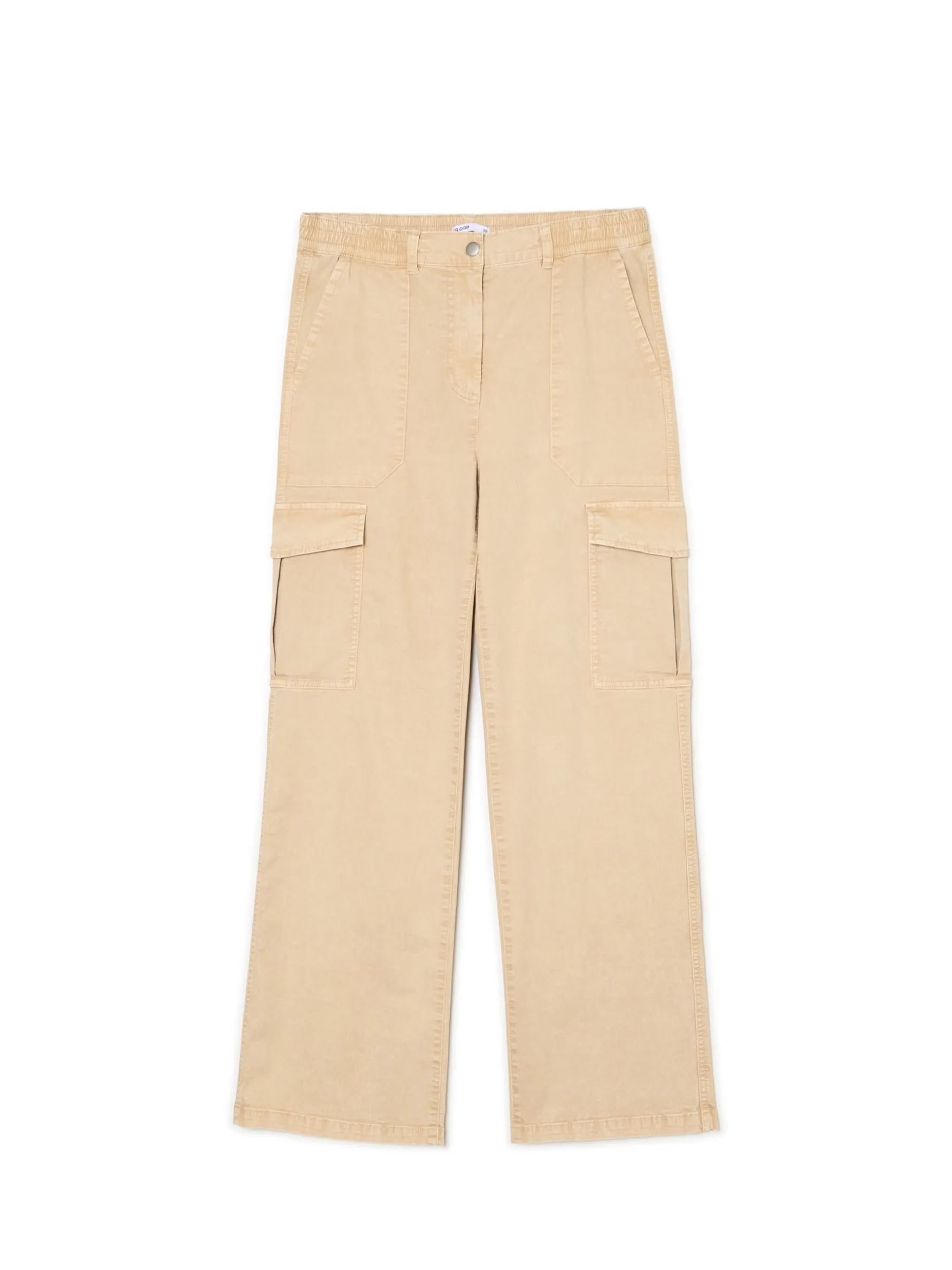 Cropp Spodnie*Spodnie straight z kieszeniami cargo kremowy