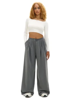 Cropp Spodnie*Spodnie wide leg szary