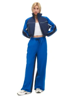 Cropp Spodnie|Sety*Spodnie wide leg z lampasami granatowy