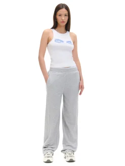 Cropp Spodnie*Spodnie wide leg z wysokim stanem jasnyszary