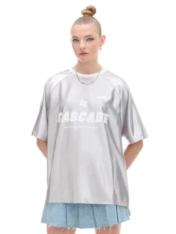Cropp Unisex|Unisex*Srebrna koszulka z nadrukiem UNISEX jasnyszary