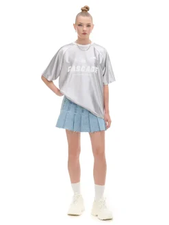 Cropp Unisex|Unisex*Srebrna koszulka z nadrukiem UNISEX jasnyszary