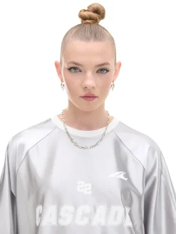 Cropp Unisex|Unisex*Srebrna koszulka z nadrukiem UNISEX jasnyszary