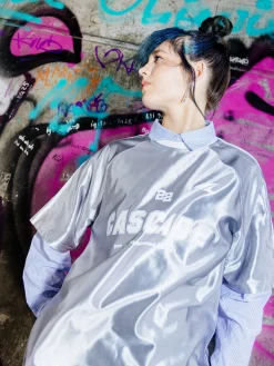 Cropp Unisex|Unisex*Srebrna koszulka z nadrukiem UNISEX jasnyszary