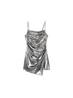 Cropp Sukienki, Kombinezony*Srebrna sukienka mini jasnyszary