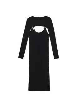 Cropp Sukienki, Kombinezony*Sukienka maxi z dodatkowymi rękawami czarny