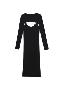 Cropp Sukienki, Kombinezony*Sukienka maxi z dodatkowymi rękawami czarny