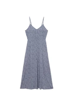 Cropp Sukienki, Kombinezony*Sukienka midi z motywem kwiatowym surowygranatowy