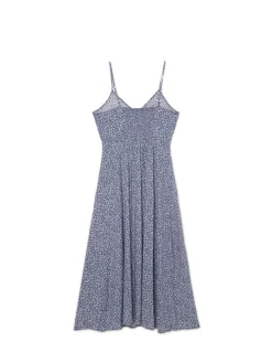 Cropp Sukienki, Kombinezony*Sukienka midi z motywem kwiatowym surowygranatowy