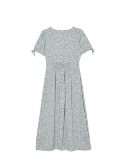 Cropp Sukienki, Kombinezony*Sukienka midi z motywem kwiatowym zielony