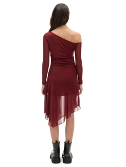 Cropp Sukienki, Kombinezony*Sukienka midi z odkrytym ramieniem kasztanowy