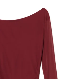 Cropp Sukienki, Kombinezony*Sukienka midi z odkrytym ramieniem kasztanowy