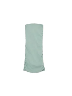 Cropp Sukienki, Kombinezony*Sukienka midi z ozdobnym marszczeniem zielony