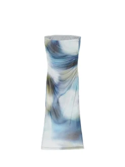 Cropp Sukienki, Kombinezony*Sukienka midi z ozdobnymi marszczeniami wielobarwny