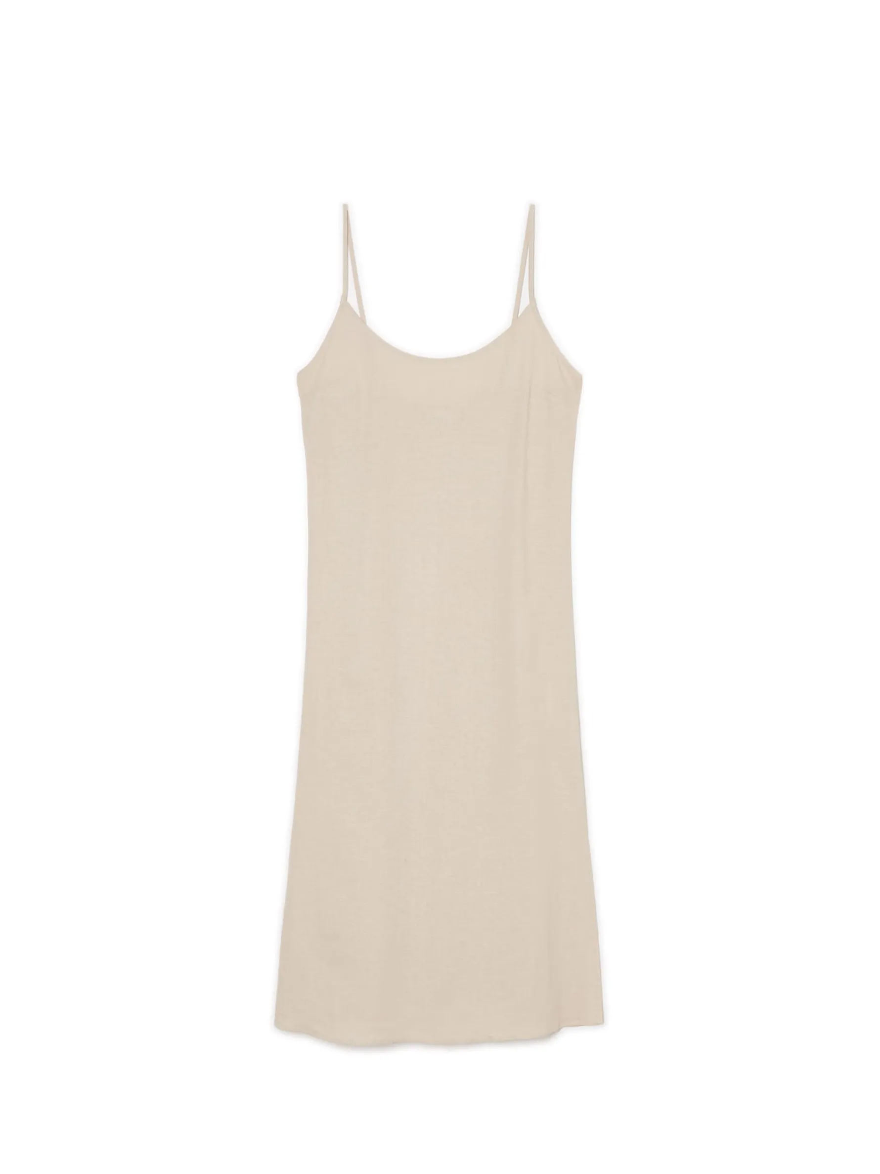 Cropp Sukienki, Kombinezony*Sukienka midi z wiskozy i lnu beżowy