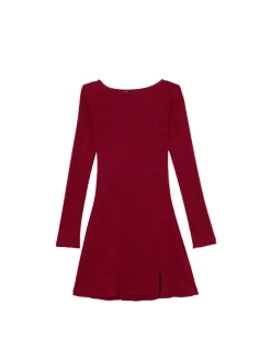 Cropp Sukienki, Kombinezony*Sukienka mini z długimi rękawami kasztanowy