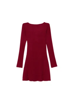 Cropp Sukienki, Kombinezony*Sukienka mini z długimi rękawami kasztanowy