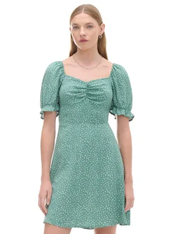 Cropp Sukienki, Kombinezony*Sukienka mini z kwiatowym wzorem all over niebieski