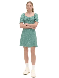 Cropp Sukienki, Kombinezony*Sukienka mini z kwiatowym wzorem all over niebieski