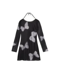 Cropp Sukienki, Kombinezony*Sukienka mini z siateczkowymi panelami czarny