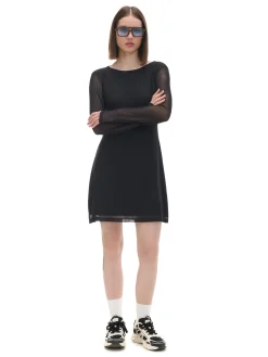 Cropp Sukienki, Kombinezony*Sukienka mini z siateczkowymi panelami czarny