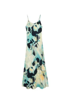 Cropp Sukienki, Kombinezony*Sukienka na ramiączkach z wiskozy niebieski