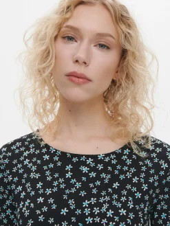 Cropp Sukienki, Kombinezony*Sukienka w kwiatowy wzór czarny