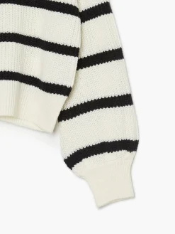 Cropp Swetry*Sweter w czarne paski kremowy