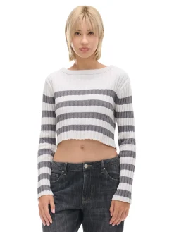 Cropp Swetry*Sweter w poziome paski jasnyszary