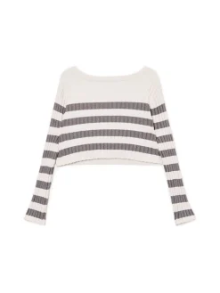 Cropp Swetry*Sweter w poziome paski jasnyszary