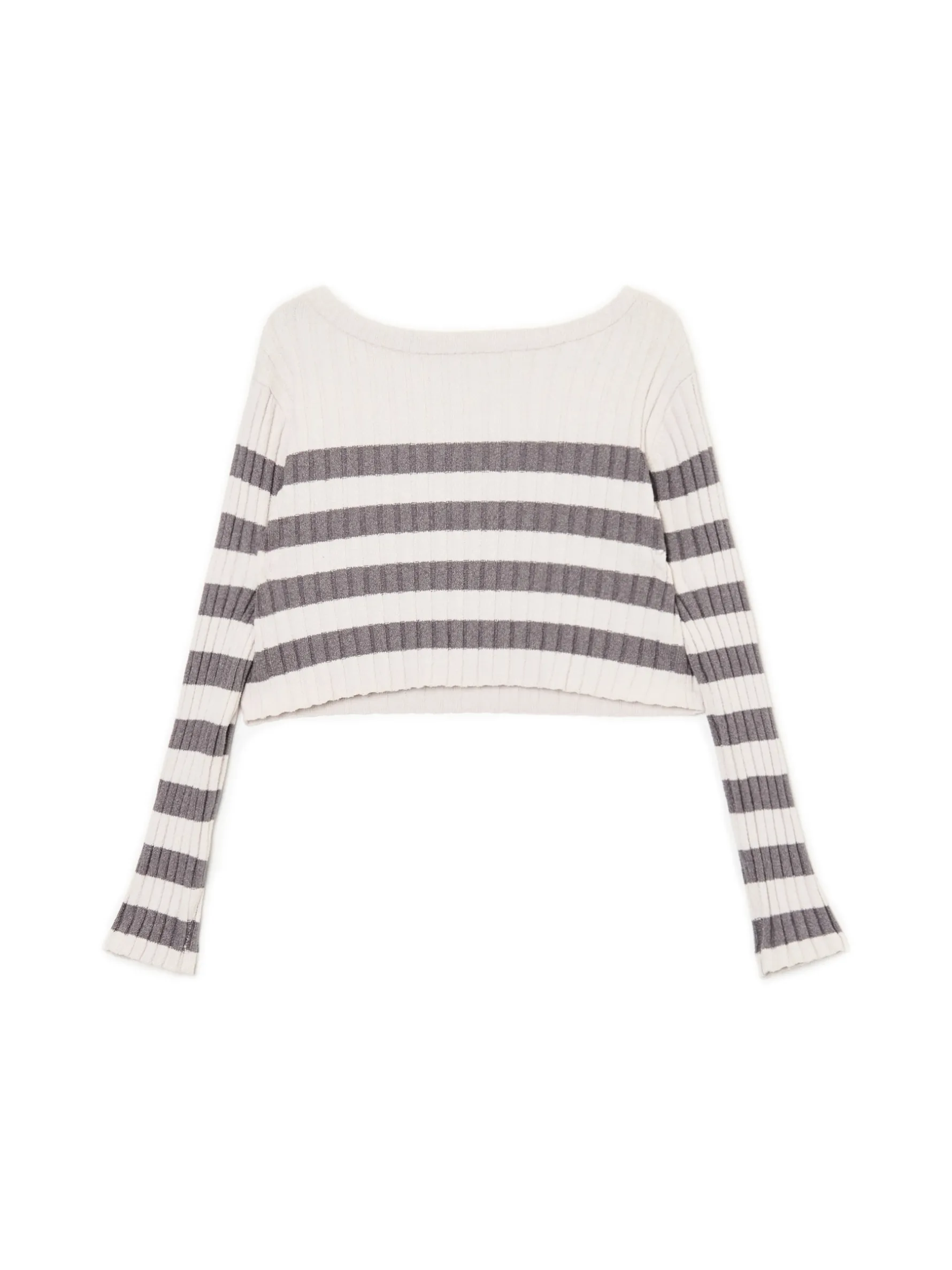 Cropp Swetry*Sweter w poziome paski jasnyszary