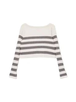 Cropp Swetry*Sweter w poziome paski jasnyszary