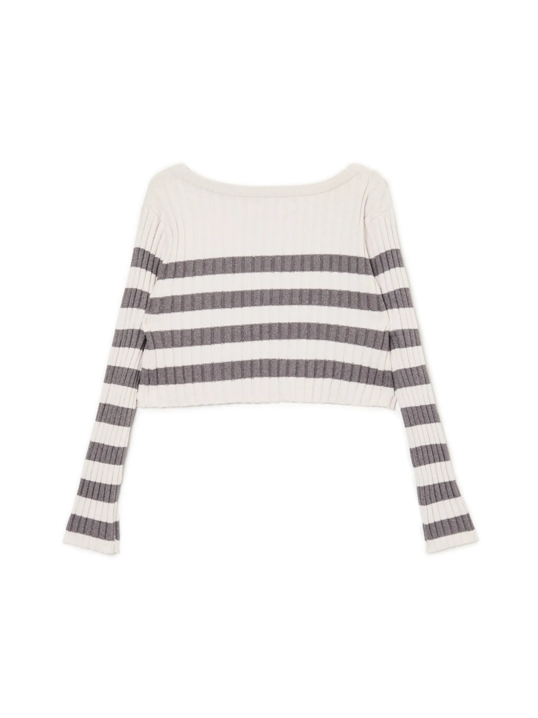 Cropp Swetry*Sweter w poziome paski jasnyszary