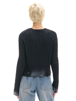 Cropp Swetry*Sweter z miejscowym efektem wybielenia czarny