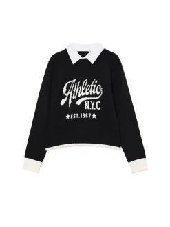 Cropp Swetry*Sweter z odpinanym kołnierzykiem czarny