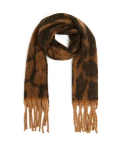 Cropp Szaliki*Szalik w panterkę z frędzlami żółty