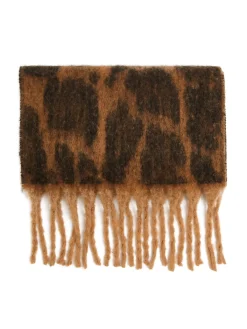 Cropp Szaliki*Szalik w panterkę z frędzlami żółty