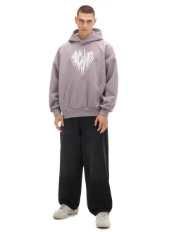 Cropp Bluzy|Unisex*Szara bluza z kapturem i nadrukiem UNISEX szary