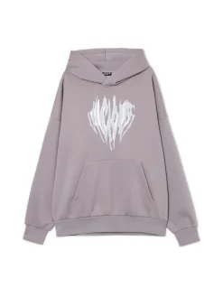Cropp Bluzy|Unisex*Szara bluza z kapturem i nadrukiem UNISEX szary