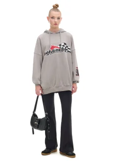 Cropp Unisex|Unisex*Szara bluza z motywem racingowym UNISEX jasnyszary