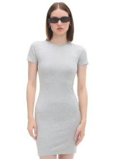 Cropp Sukienki, Kombinezony*Szara dopasowana sukienka mini jasnyszary