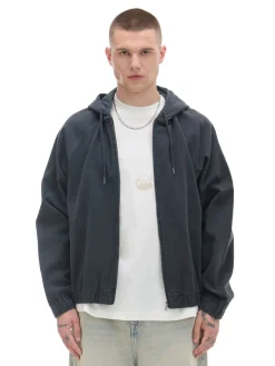 Cropp Denim*Szara jeansowa kurtka z kapturem szary