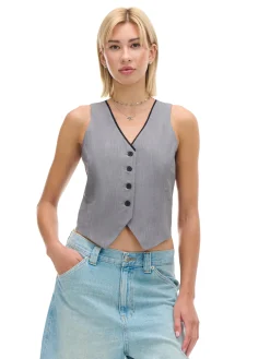 Cropp Koszulki, Topy*Szara kamizelka szary