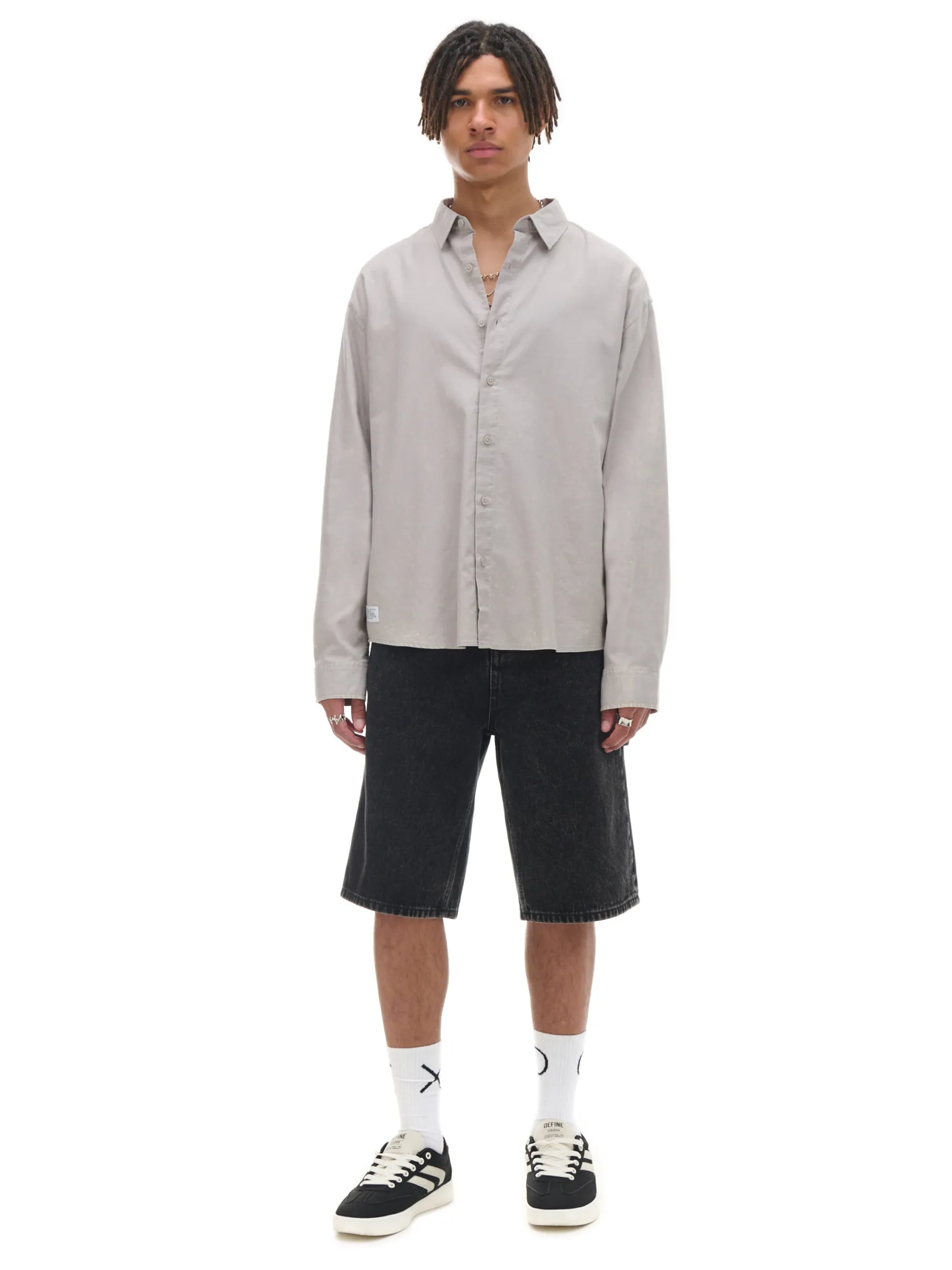 Cropp Koszule*Szara koszula oversize jasnyszary