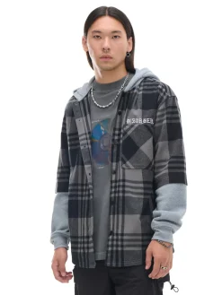 Cropp Koszule*Szara koszula z kapturem i kieszeniami szary