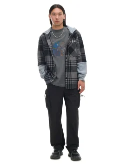 Cropp Koszule*Szara koszula z kapturem i kieszeniami szary