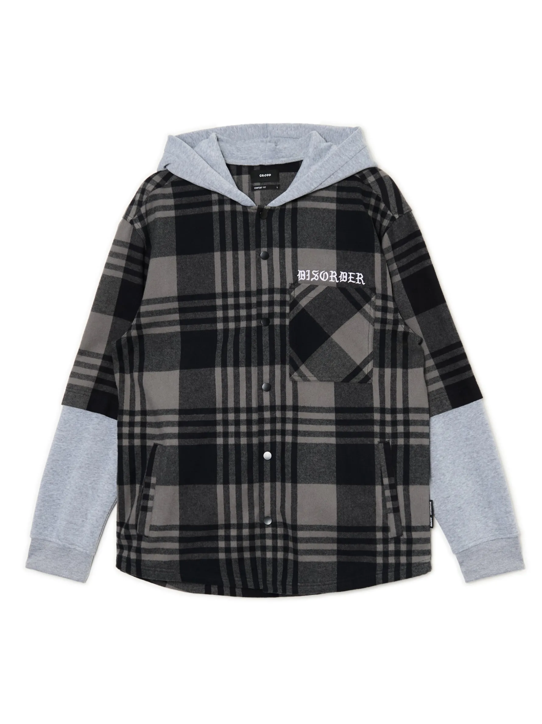 Cropp Koszule*Szara koszula z kapturem i kieszeniami szary