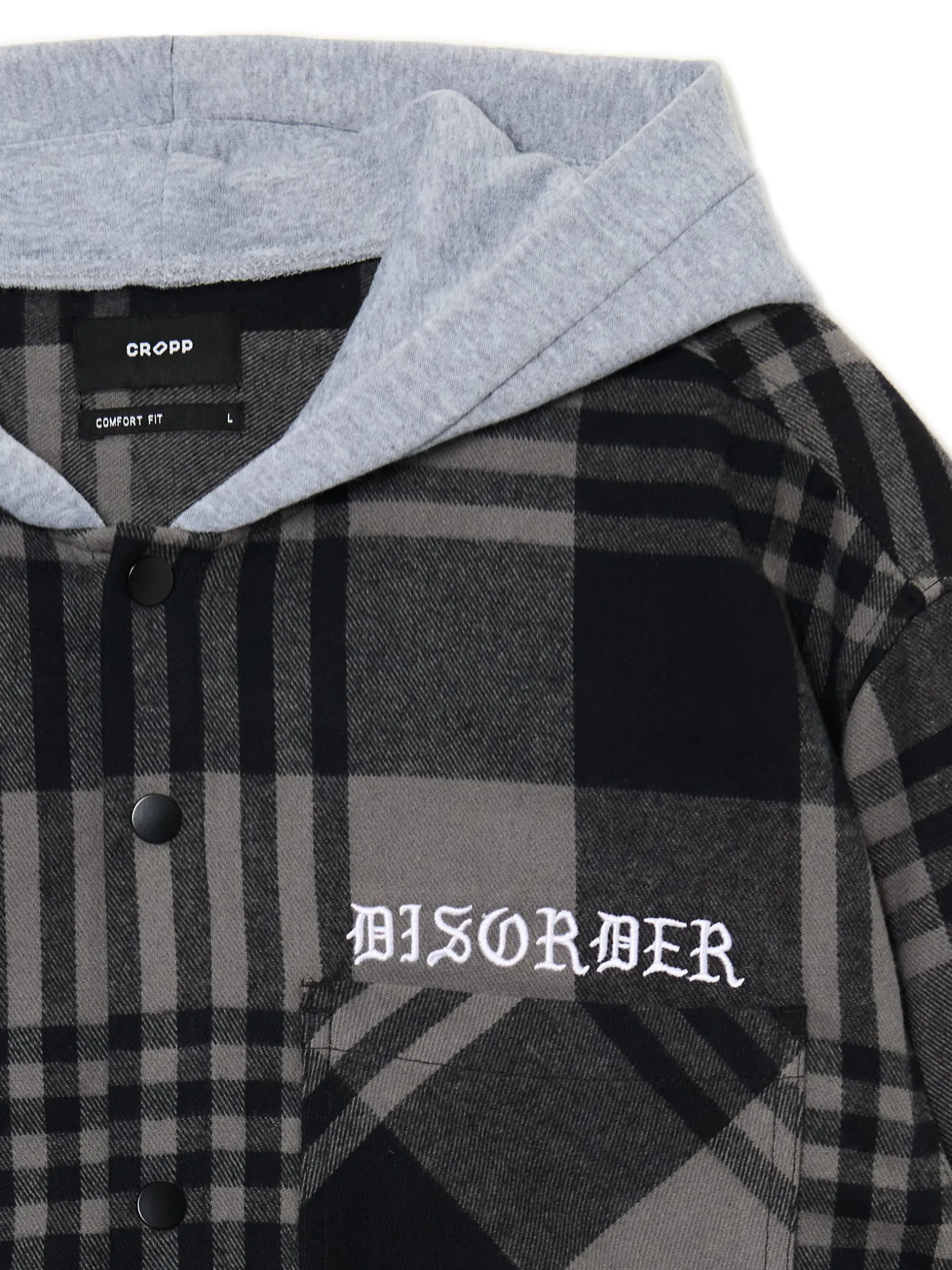 Cropp Koszule*Szara koszula z kapturem i kieszeniami szary