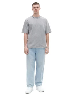 Cropp Koszulki*Szara koszulka acid wash jasnyszary