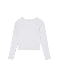 Cropp Koszulki, Topy*Szara koszulka z długim rękawem jasnyszary